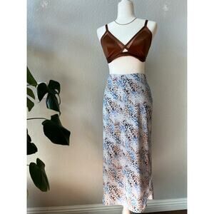 Japna Abstract Multi-Color Dot Midi Skirt